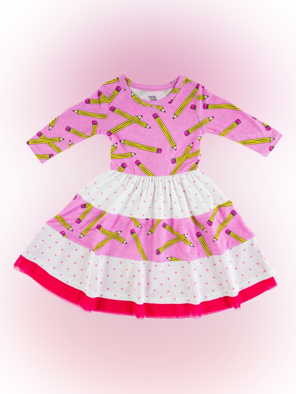 BIRDIE BEAN GRACE/MARIE PINK PENCILS BACK TO SCHOOL Bamboo BIRDIE DRESS
2T New